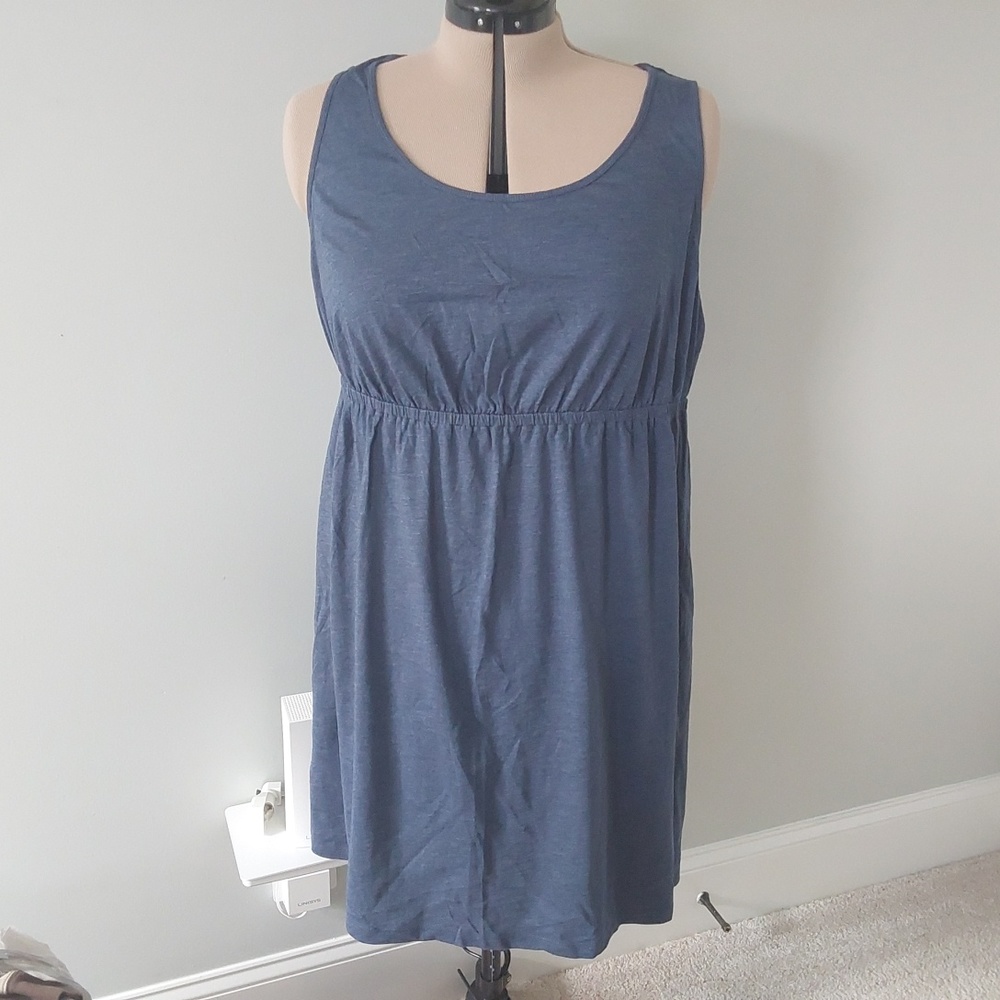 LAST CHANCE Casual summer t-shirt dress. High gathered waist. Full length 38-39"